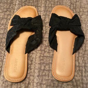 Old Navy flat slides in black suede.  Size 8.5 worn once